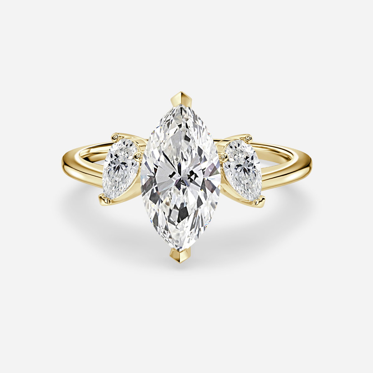 Marquise Three Stone Engagement Ring