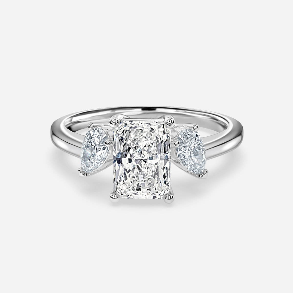 Radiant Three Stone Engagement Ring