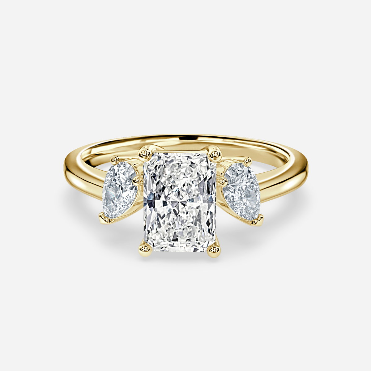 Radiant Three Stone Engagement Ring