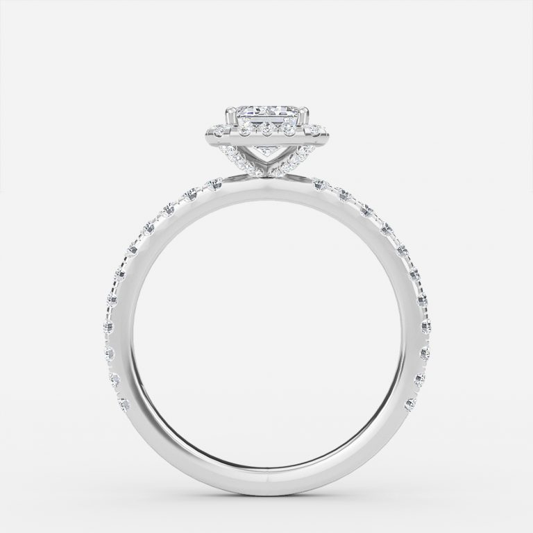 Emerald Halo Engagement Ring