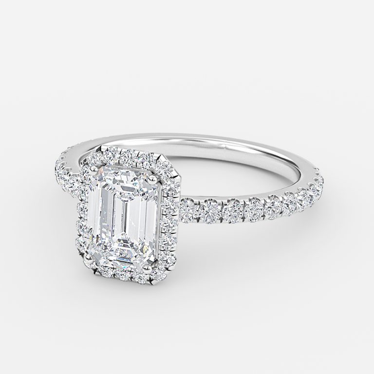 Emerald Halo Engagement Ring