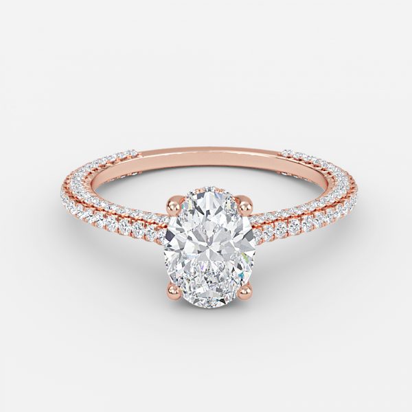 Oval Hidden Halo Engagement Ring