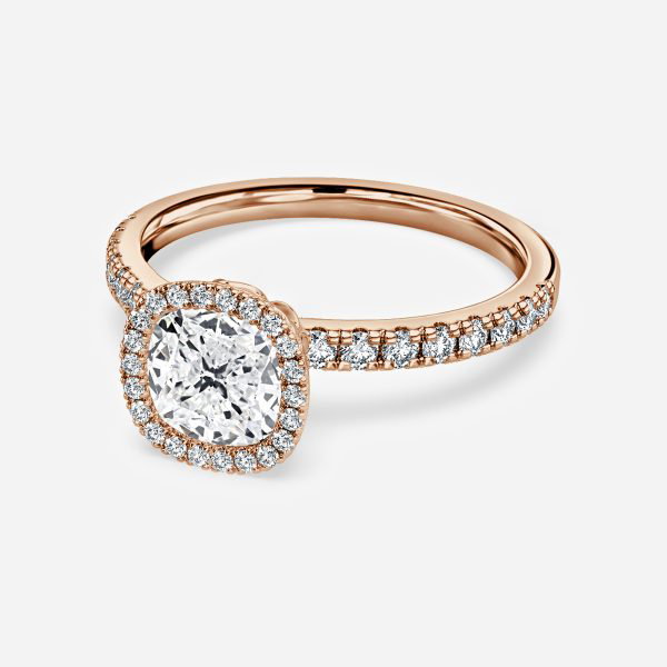 Cushion Halo Engagement Ring