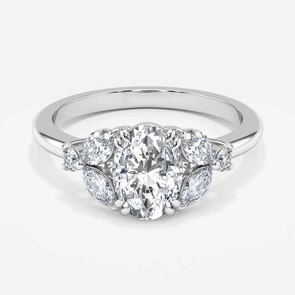 Oval Three Stone Engagement Ring