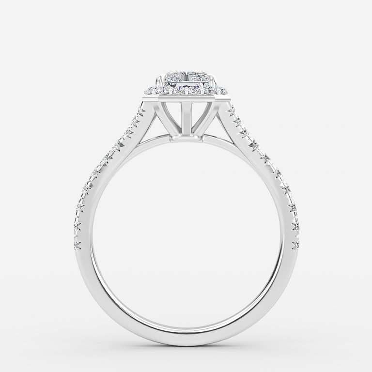Radiant Halo Engagement Ring