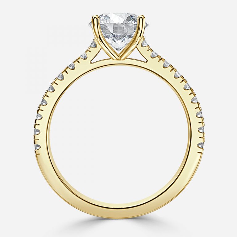Round Diamond Band Engagement Ring