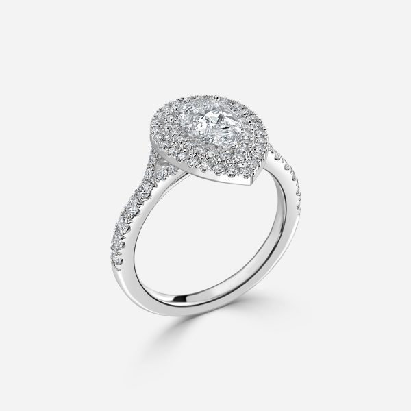 Pear Double Halo Engagement Ring