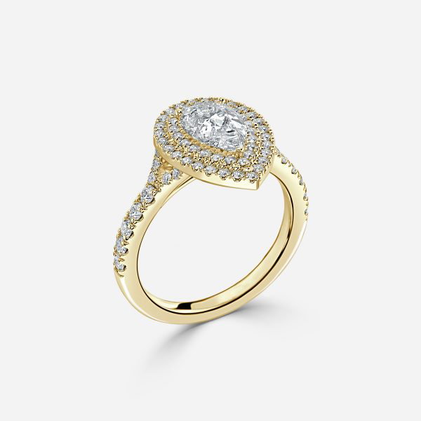 Pear Double Halo Engagement Ring