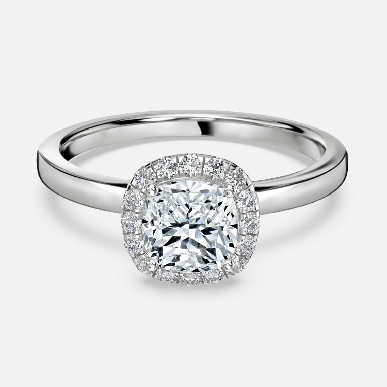 Cushion Halo Engagement Ring