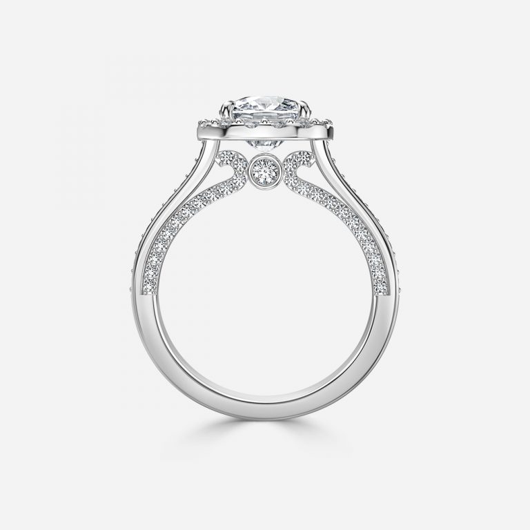Cushion Halo Engagement Ring