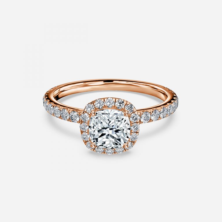 Cushion Halo Engagement Ring