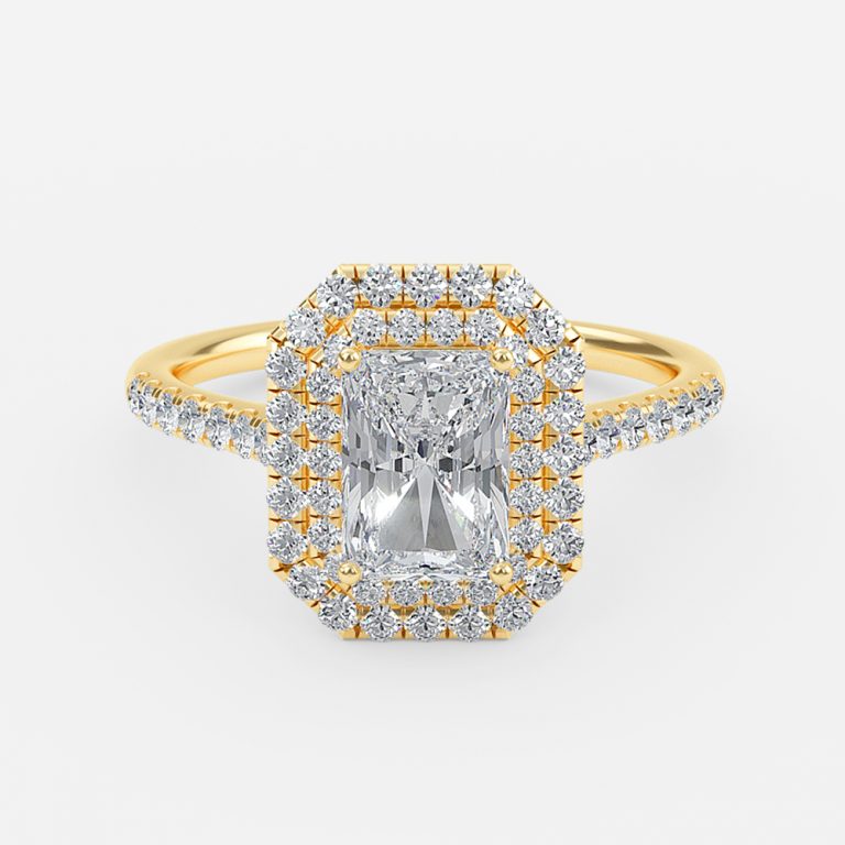 Radiant Double Halo Engagement Ring