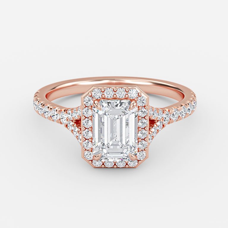 Emerald Halo Engagement Ring