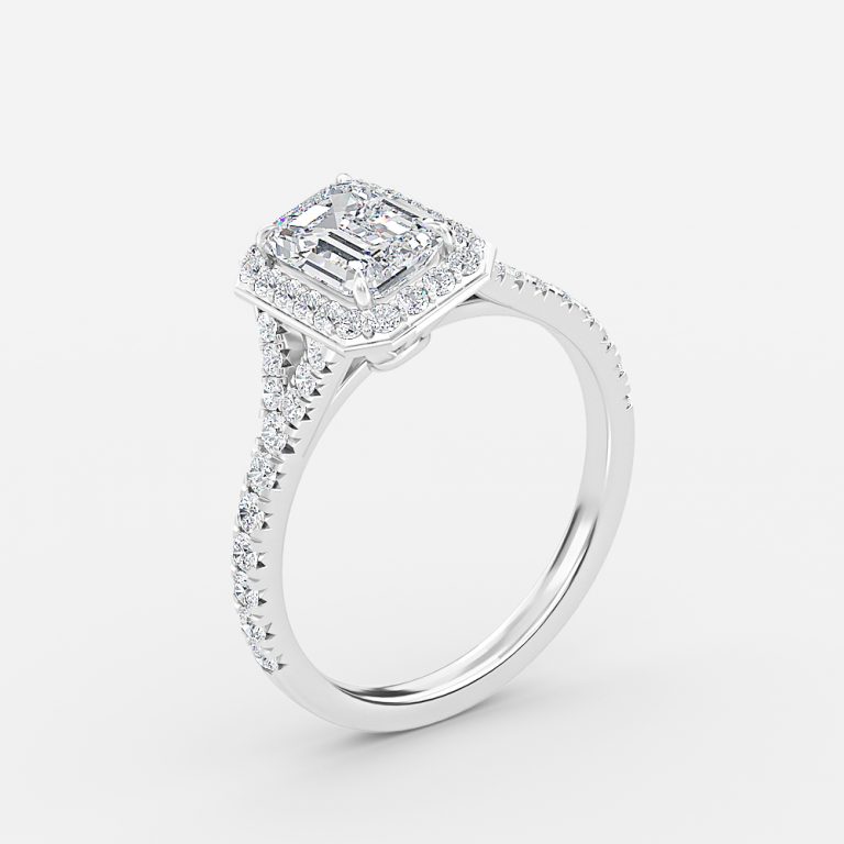 Emerald Halo Engagement Ring
