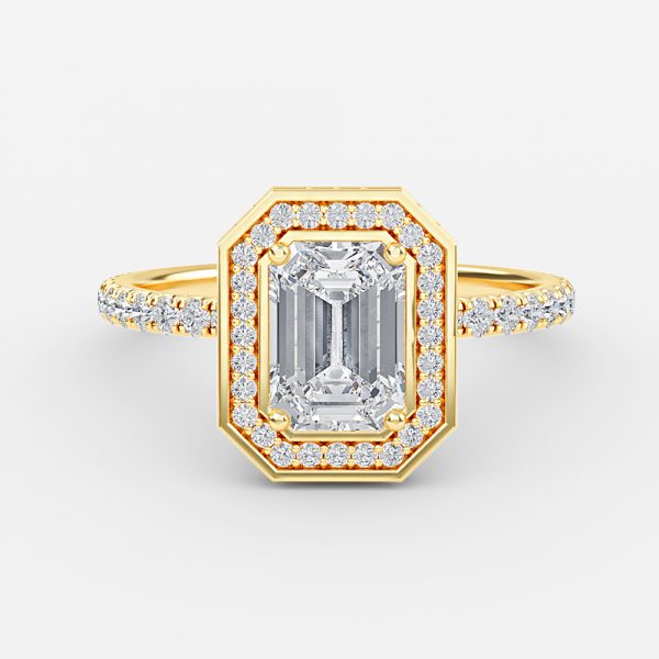 Emerald Halo Engagement Ring