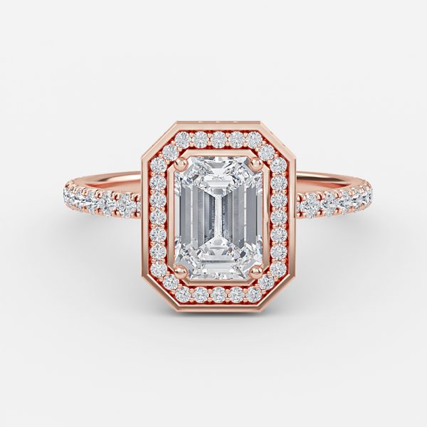 Emerald Halo Engagement Ring