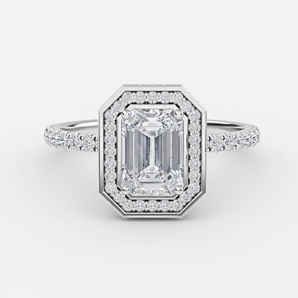 Emerald Halo Engagement Ring