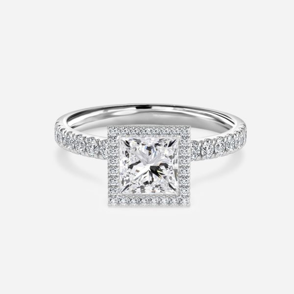 Princess Halo Engagement Ring