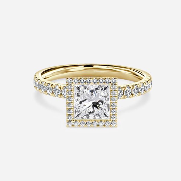 Princess Halo Engagement Ring
