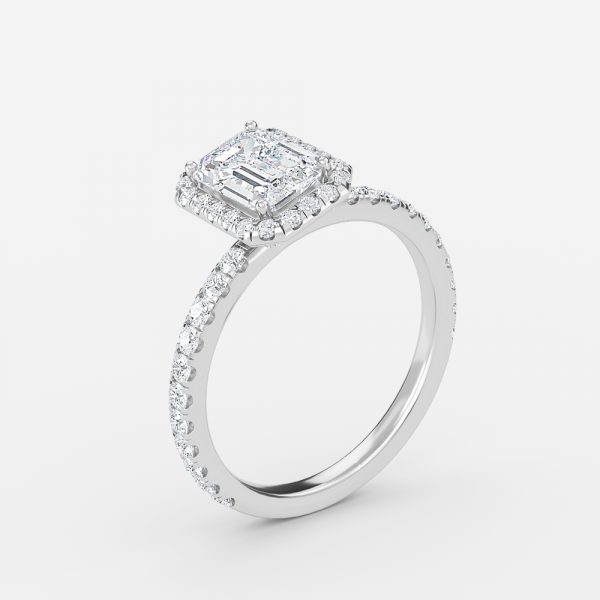 Radiant Halo Engagement Ring