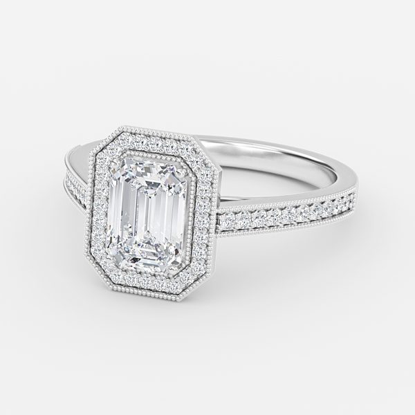 Emerald Halo Engagement Ring