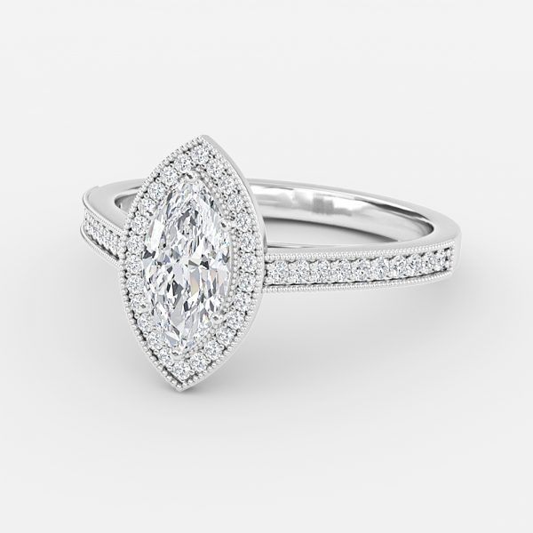 Marquise Halo Engagement Ring