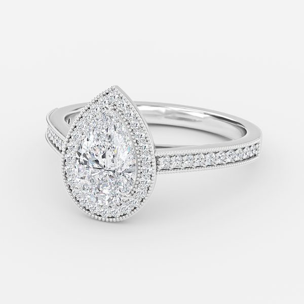 Pear Halo Engagement Ring