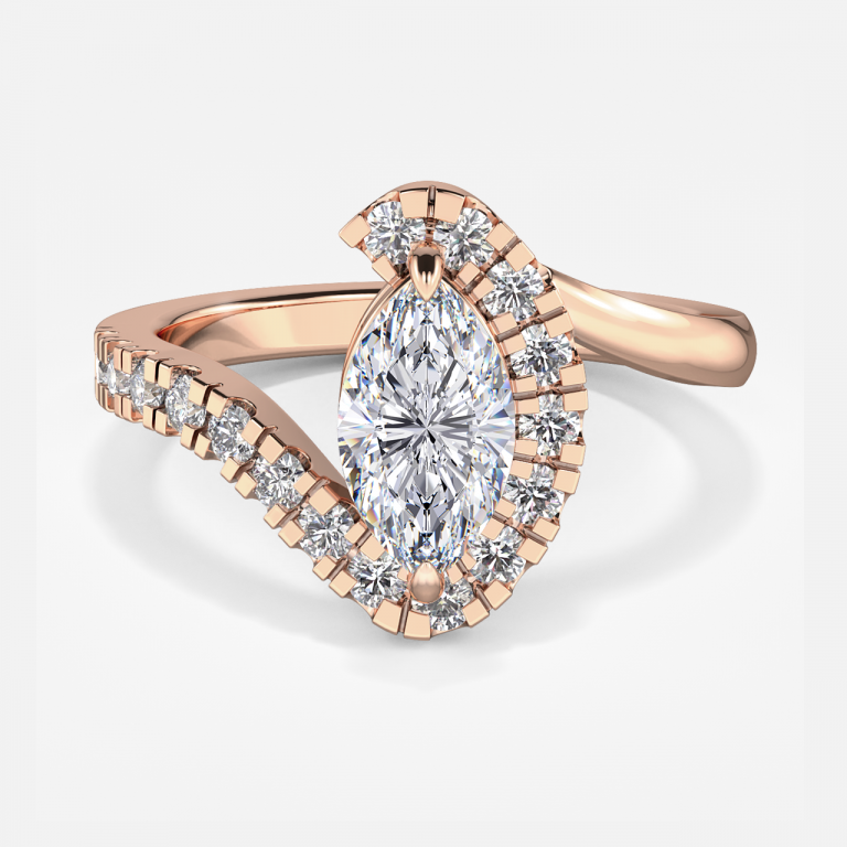 Marquise Halo Engagement Ring