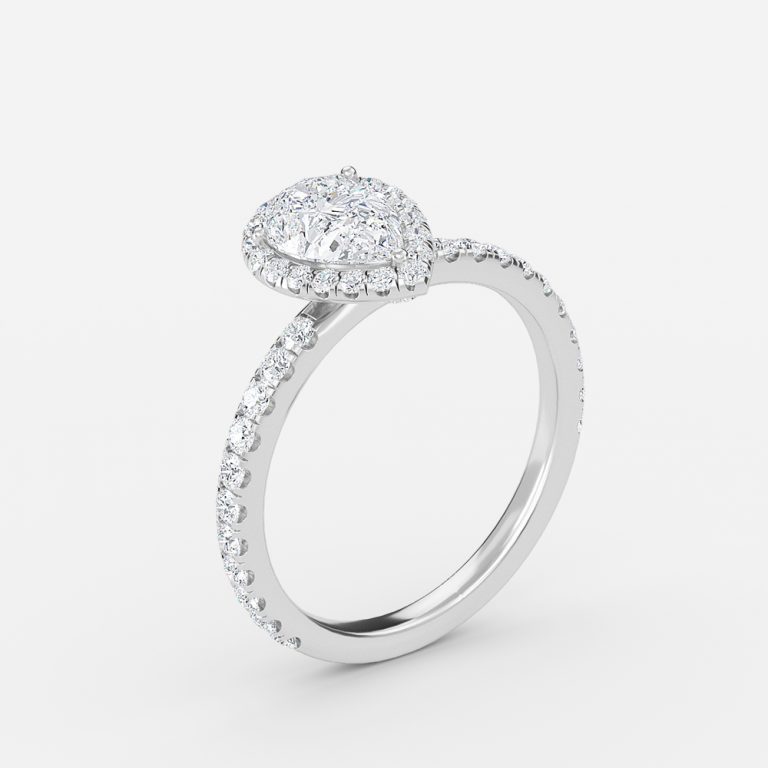 Pear Halo Engagement Ring