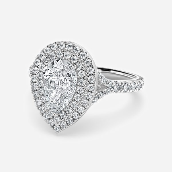 Pear Double Halo Engagement Ring