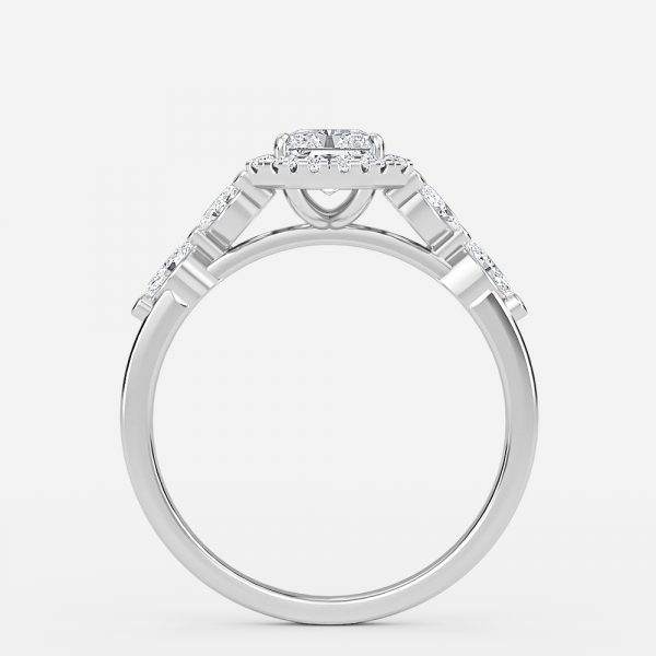 Radiant Halo Engagement Ring