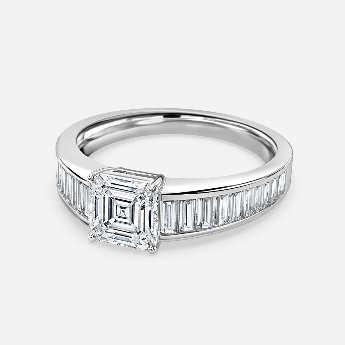 Asscher Unique Engagement Ring