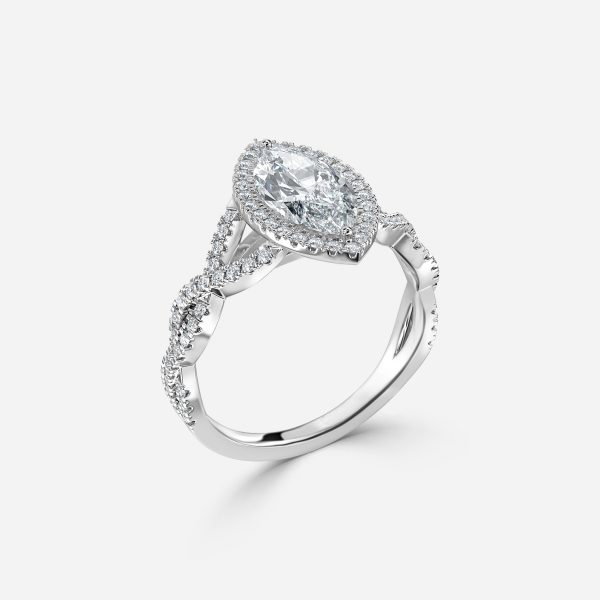 Marquise Halo Engagement Ring
