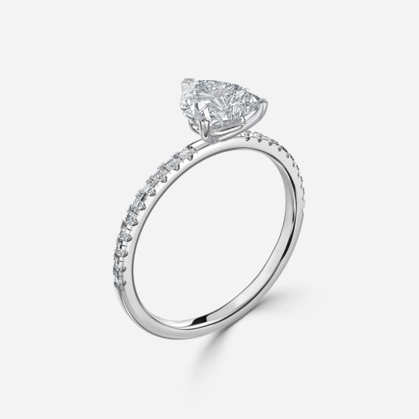 Heart Diamond Band Engagement Ring