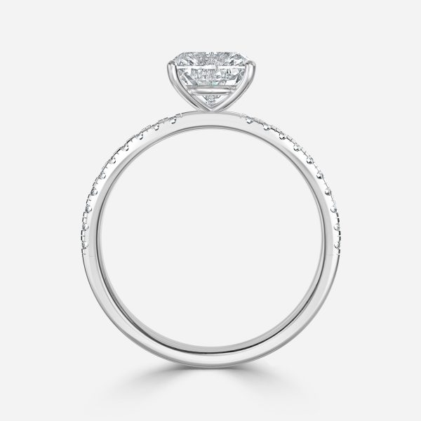 Heart Diamond Band Engagement Ring