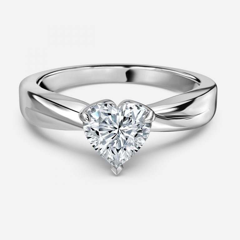 Heart Solitaire Engagement Ring
