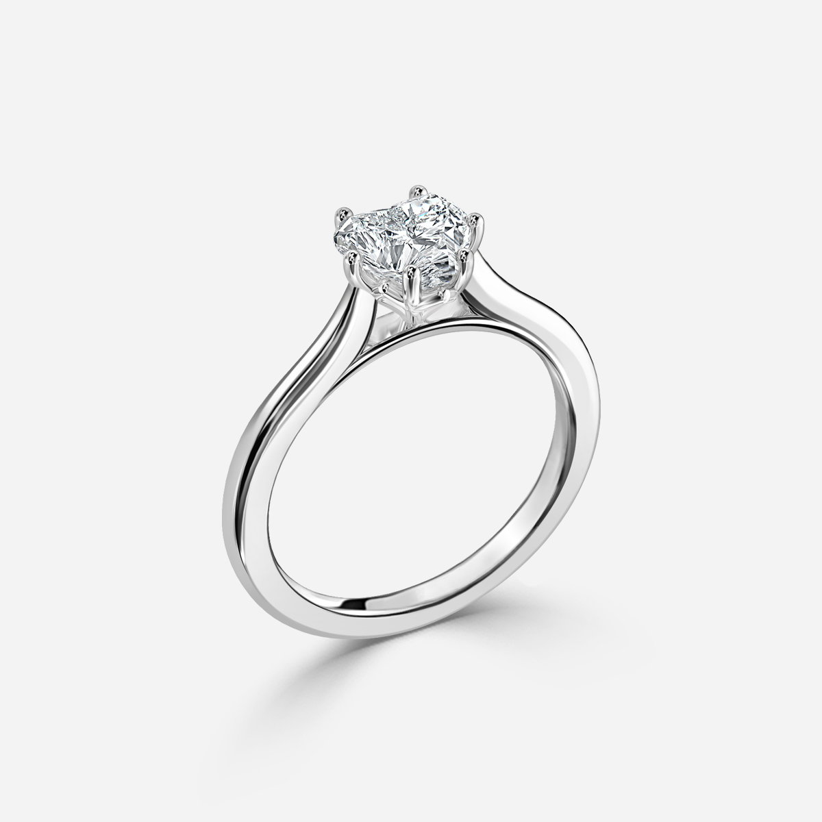 Heart Solitaire Engagement Ring