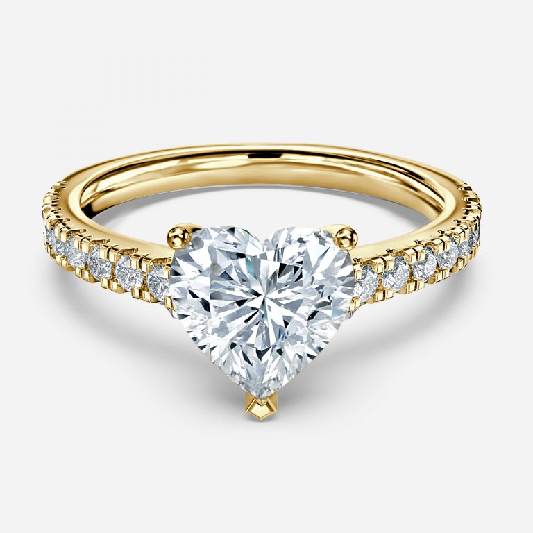 Heart Diamond Band Engagement Ring