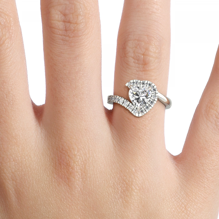 Heart Halo Engagement Ring