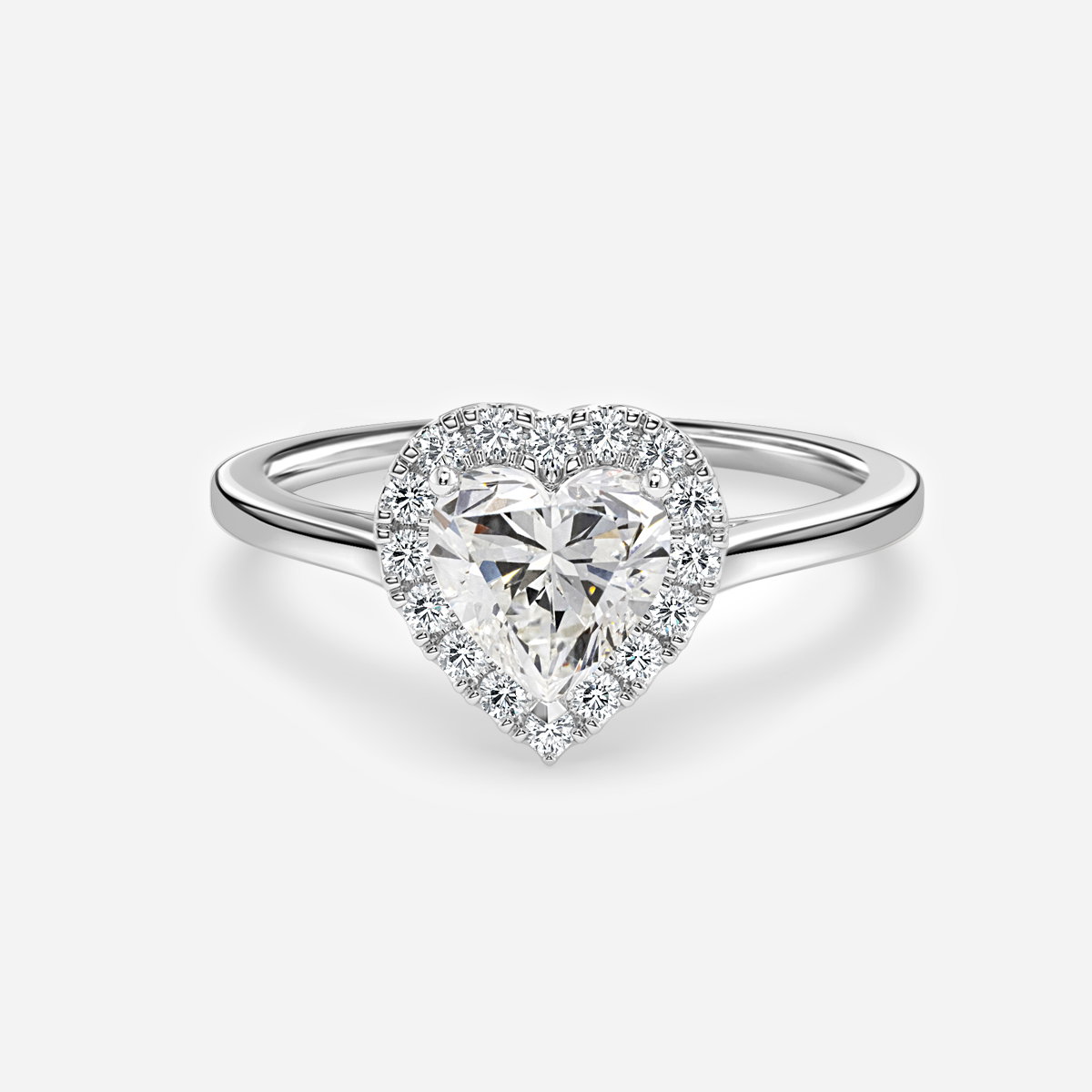 Heart Halo Engagement Ring