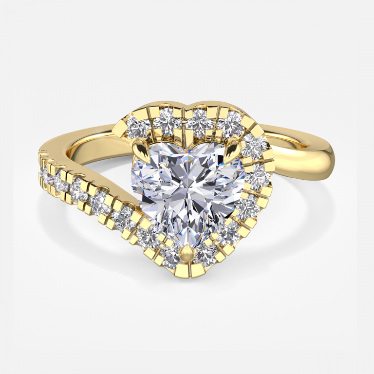 Heart Halo Engagement Ring