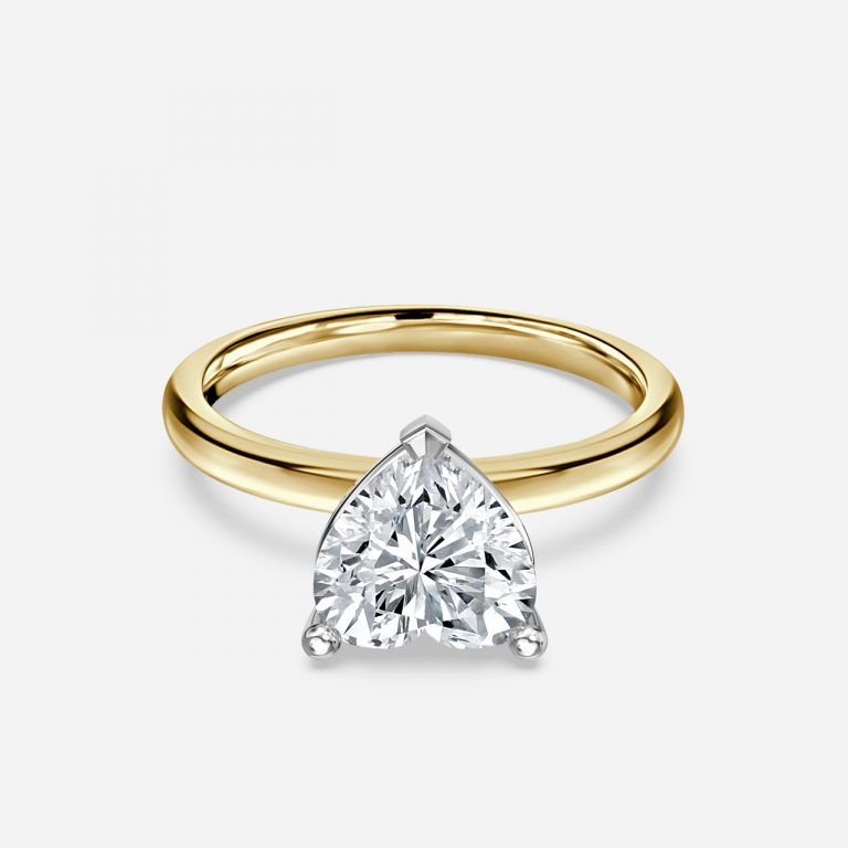 Heart Two Tone Solitaire Engagement Ring