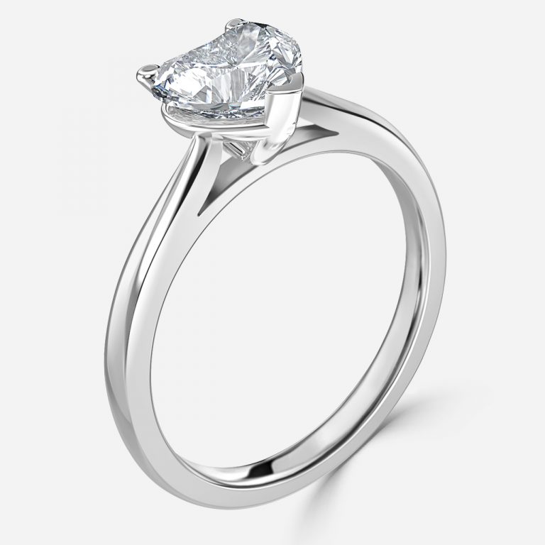 Heart Solitaire Engagement Ring