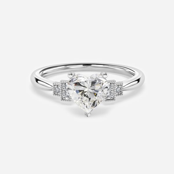 Heart Three Stone Engagement Ring