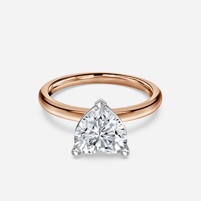 Heart Two Tone Solitaire Engagement Ring
