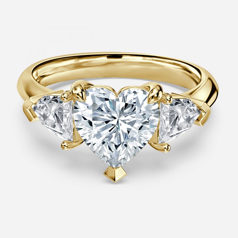 Heart Three Stone Engagement Ring