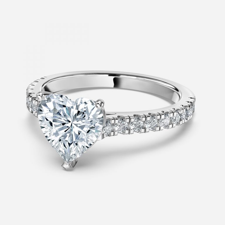 Heart Diamond Band Engagement Ring