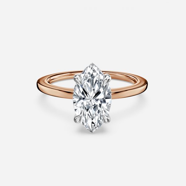 Marquise Hidden Halo Engagement Ring