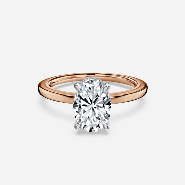 Oval Hidden Halo Engagement Ring