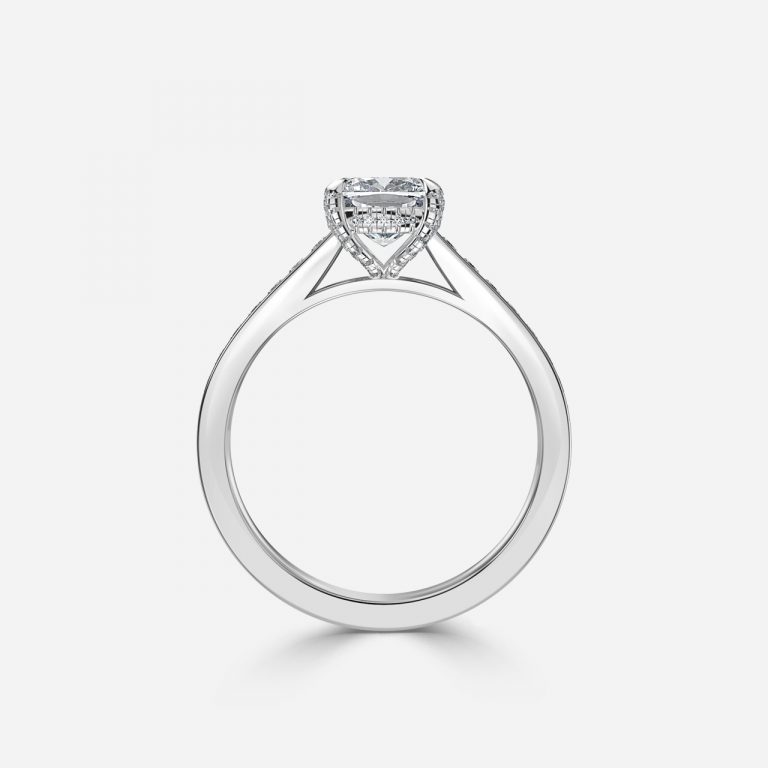 Cushion Hidden Halo Engagement Ring